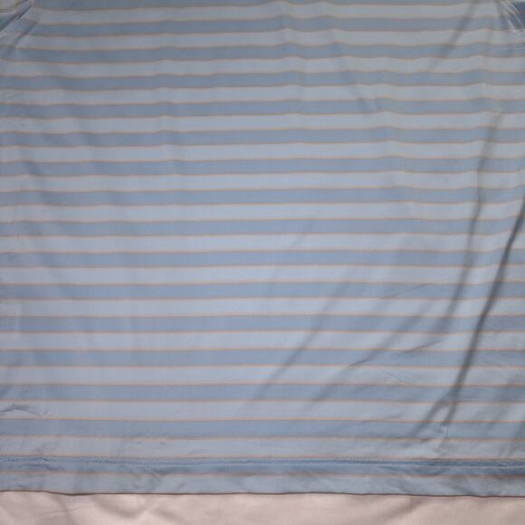 Footjoy FJ Polo Shirt Size 2XL Blue Orange Tonal Stripe Lisle Golf Dad Preppy - Picture 10 of 12